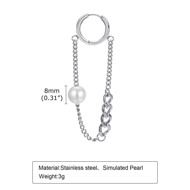 Wholesale Stainless Steel Chain Drop Hoop Earrings