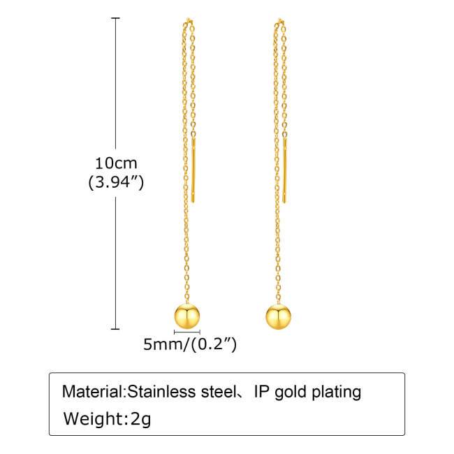 Wholesale Stainless Steel Chain Tassle Drop Earrings