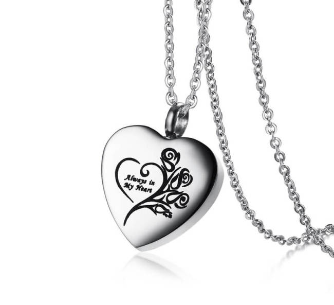 Wholesale Stainless Steel Heart Cremation Urn Necklace