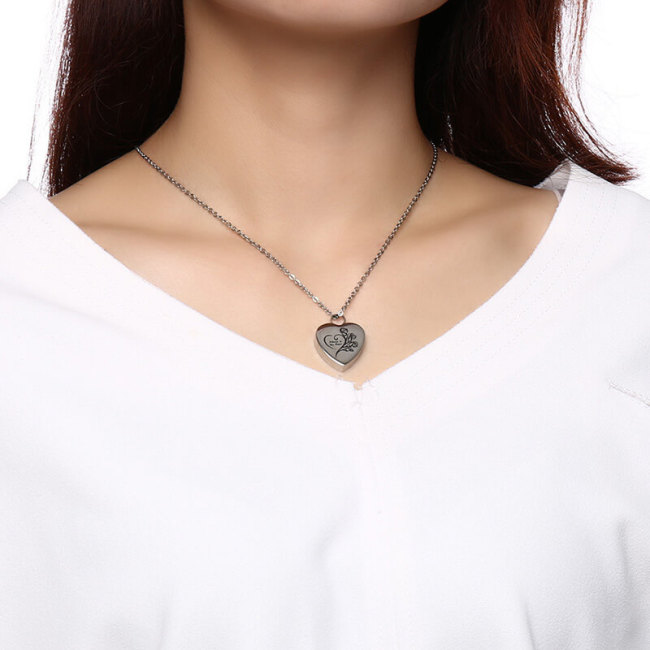 Wholesale Stainless Steel Heart Cremation Urn Necklace