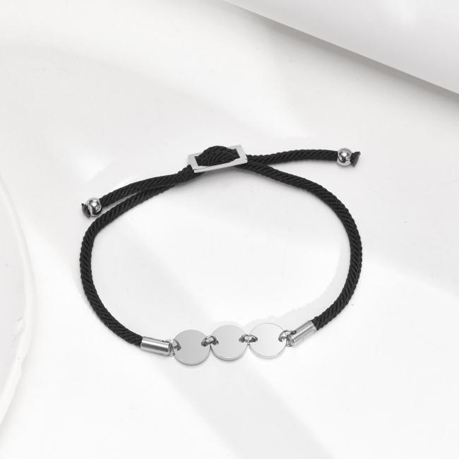 Wholesale Stainless Steel Women Adjustable Milan Rope Bracelet