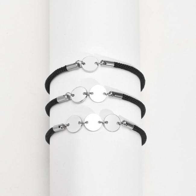 Wholesale Stainless Steel Women Adjustable Milan Rope Bracelet
