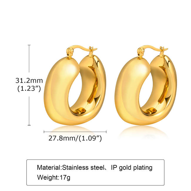Wholesale Stainless Steel Chunky U Shape Hoop Earrings