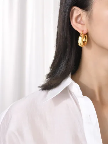 Wholesale Stainless Steel Chunky U Shape Hoop Earrings