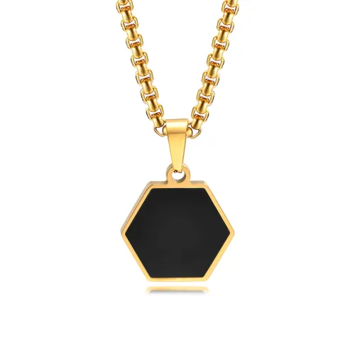 Wholesale Stainless Steel Hexagonal Enamel Pendant
