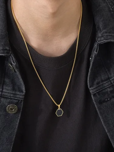 Wholesale Stainless Steel Hexagonal Enamel Pendant