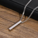 Wholesale Stainless Steel Engraved Vertical Bar Necklace for Men