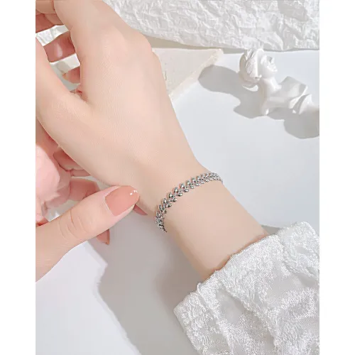 Wholesale Stainless Steel Elegant Wheat Ears Bracelet