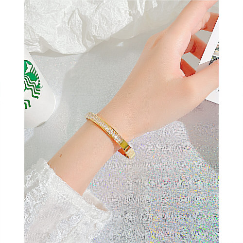 Wholesale Stainless Steel Inlay CZ Bangles