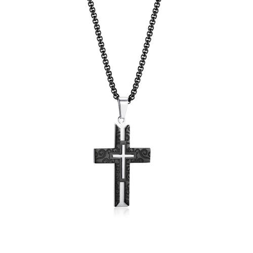 Wholesale Stainless Steel Totem Stacked Cross Necklace