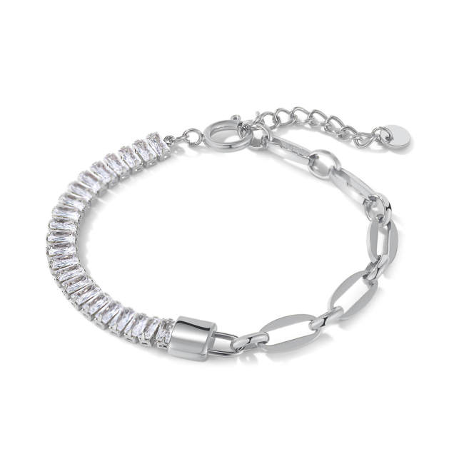 Wholesale Stainless Steel Half Tennis Bracelet