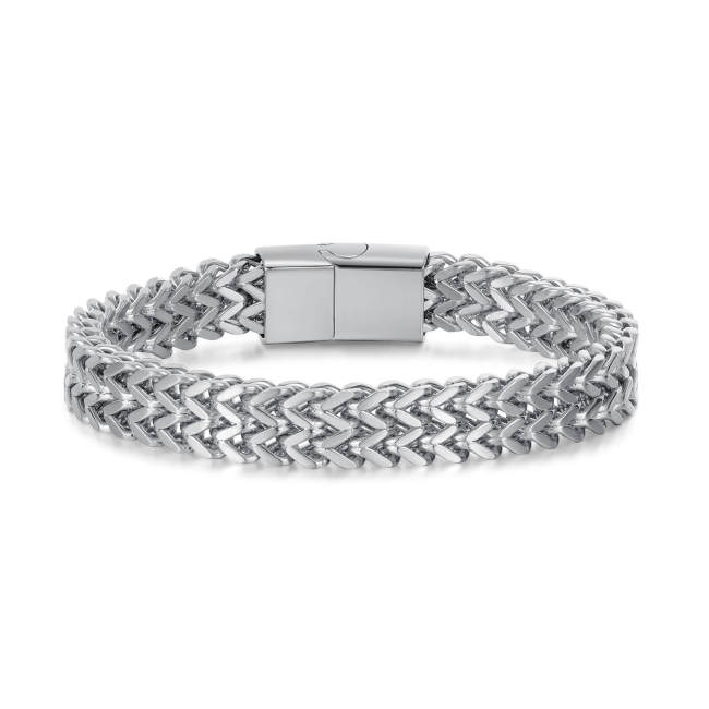 Wholesale Stainless Steel Double Row Foxtail Chain Bracelet