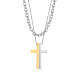Wholesale Stainless Steel Unique Two-Tone Cross Necklace