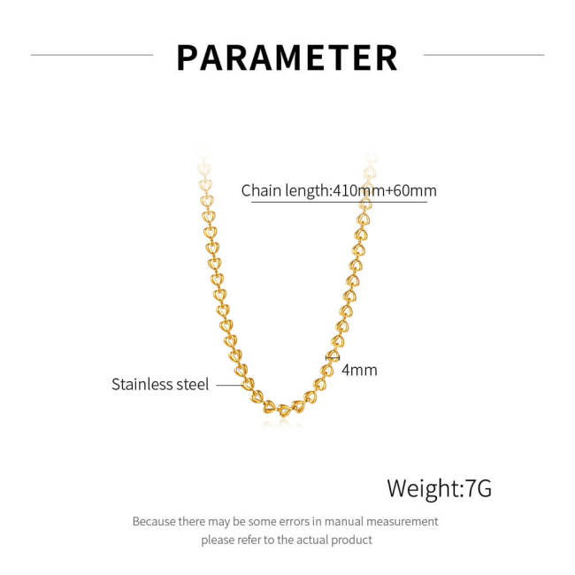 Wholesale Stainless Steel Elegant Heart Chain Necklace