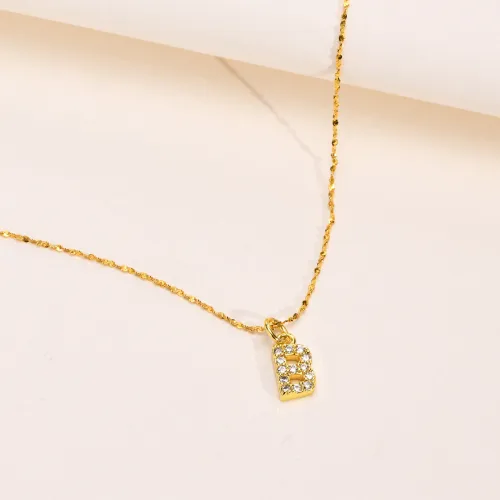 Wholesale Copper A Z Initial Lettter Pendant Necklaces