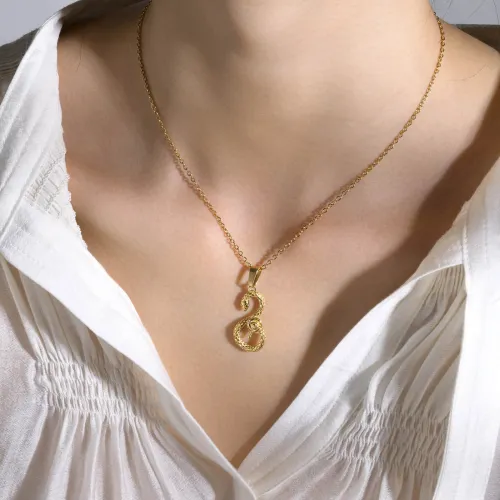 Wholesale Stainless Steel Women Rose & Snake Necklace