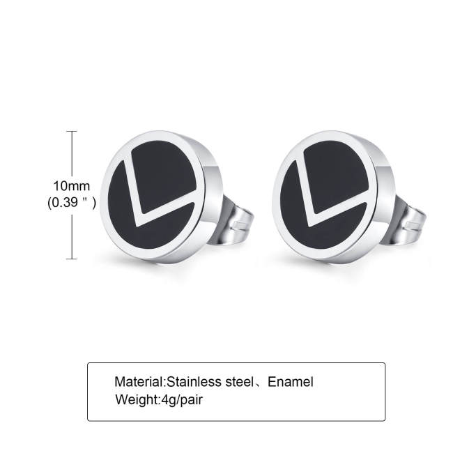 Wholesale Stainless Steel Personalized Enamel Stud Earring