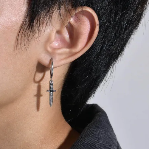 Wholesale Stainless Steel No Piercing Sword Earrings