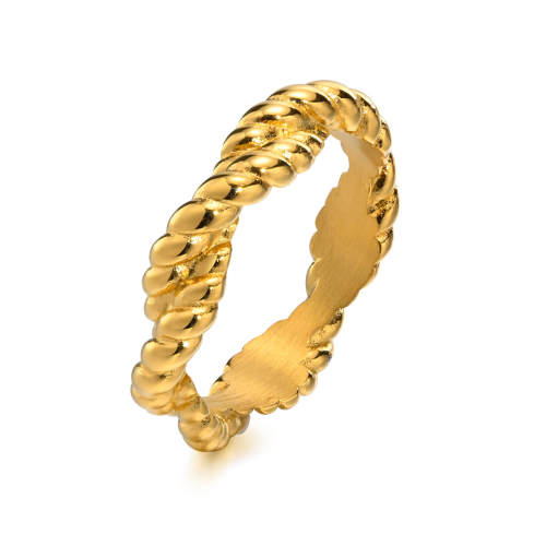 Wholesale Stainless Steel Gold Twisted Ring