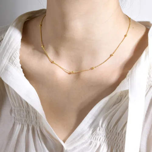 Wholesale Stainless Steel Snake Chain Necklace with Beads