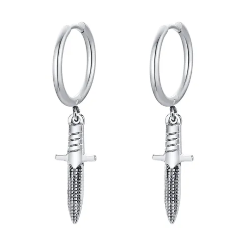 Wholesale Stainless Steel No Piercing Sword Earrings