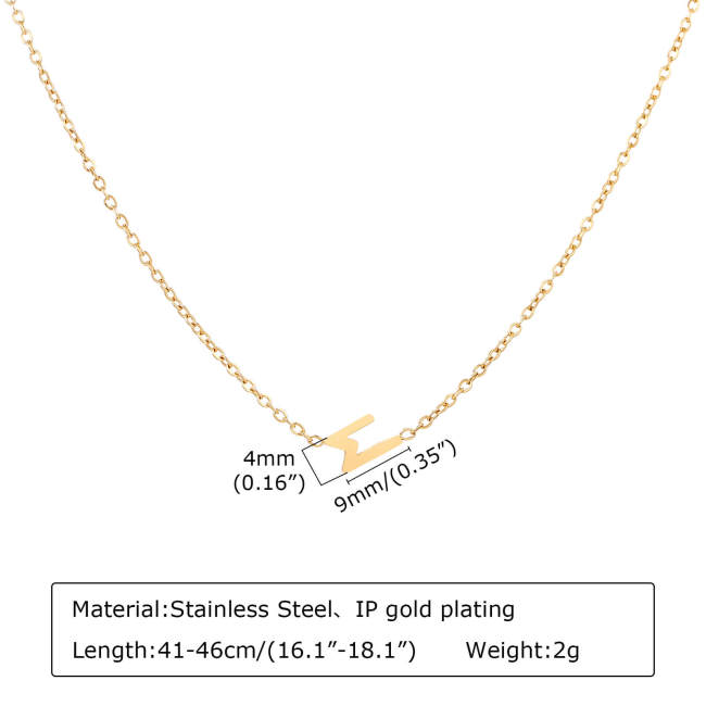 Wholesale Stainless Steel Initial Letter M Necklace