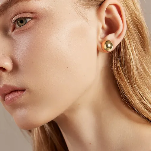 Wholesale Stainless Steel Gold Bead Stud Earring