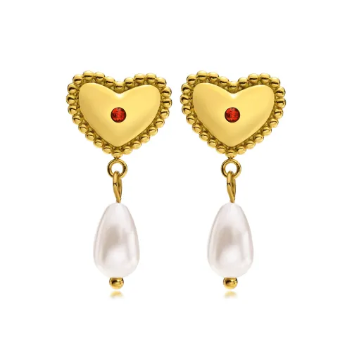 Wholesale Stainless Steel Love Pearl Earrings