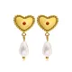 Wholesale Stainless Steel Love Pearl Earrings