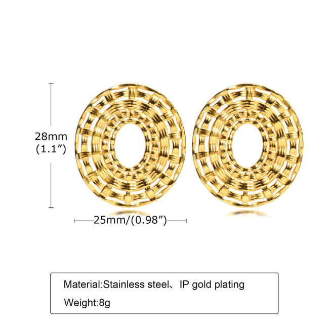 Wholesale Stainless Steel Concentric Circle Stud Earrings