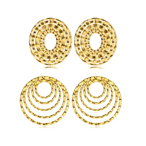 Wholesale Stainless Steel Concentric Circle Stud Earrings