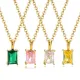 Wholesale Stainless Steel Square CZ Pendant Necklace