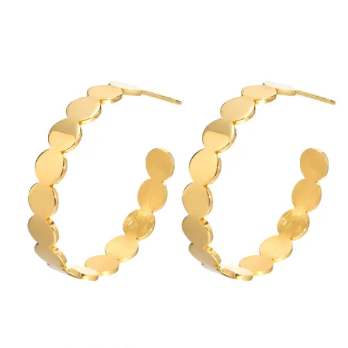 Wholesale Stainless Steel Circle Connection Hoop Earrings