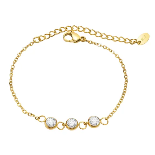 Wholesale Stainless Steel Women Chain Bracelet with CZ