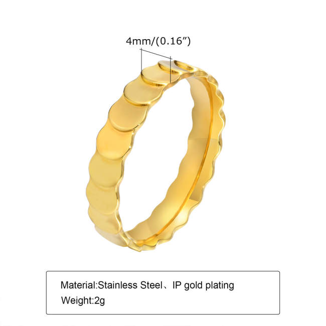 Wholesale Stainless Steel Fish Scale Band Ring