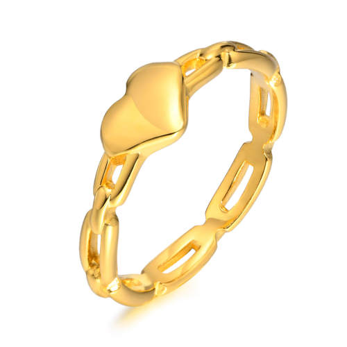 Wholesale Stainless Steel Link Chain Heart Ring
