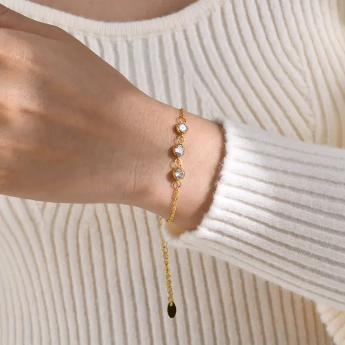Wholesale Stainless Steel Women Chain Bracelet with CZ