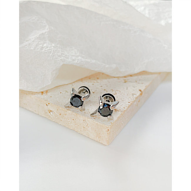 Wholesale Stainless Steel CZ Cross Stud Earrings