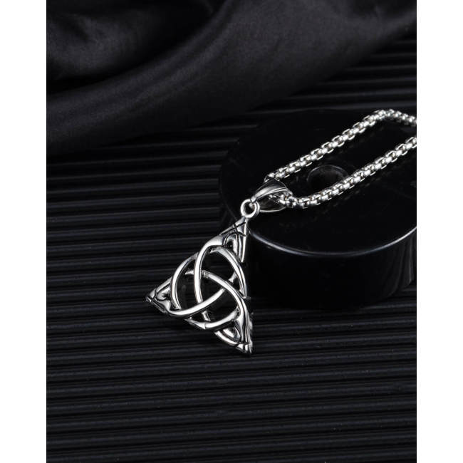 Wholesale Stainless Steel Hollow Triangular Celtic Knot Pendant