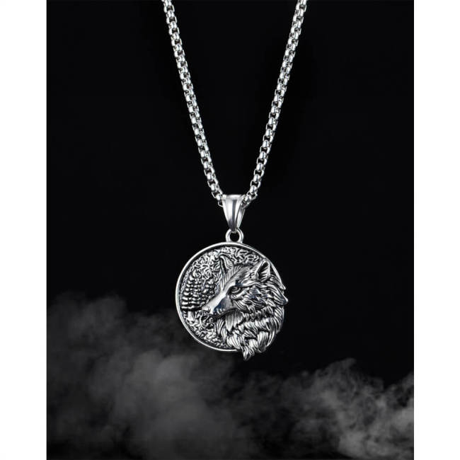 Wholesale Stainless Steel Wolf Head Cameo Pendant