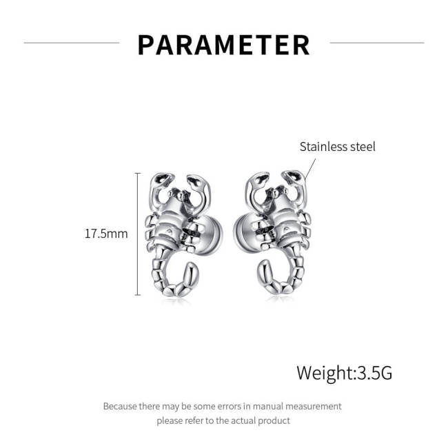 Wholesale Stainless Steel Scorpion Stud Earrings