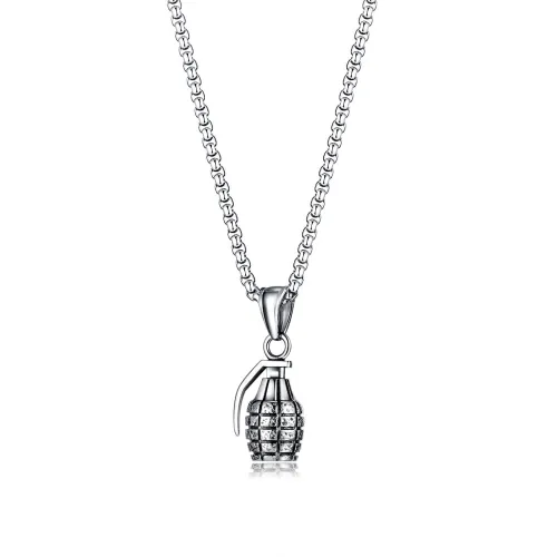 Wholesale Stainless Steel Hip Hop Hand Grenade Pendant