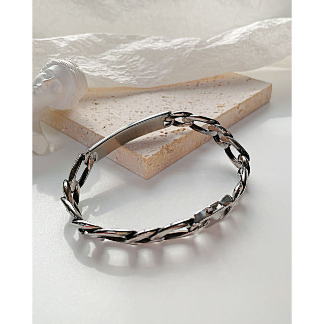 Wholesale Stainless Steel Cuban Chain ID Bracelet