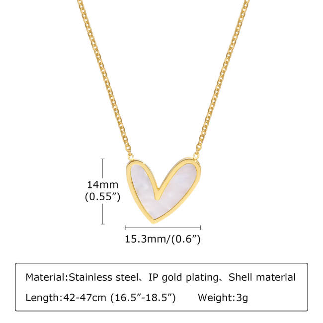 Wholesale Stainless Steel Irregular Heart Shell Necklace