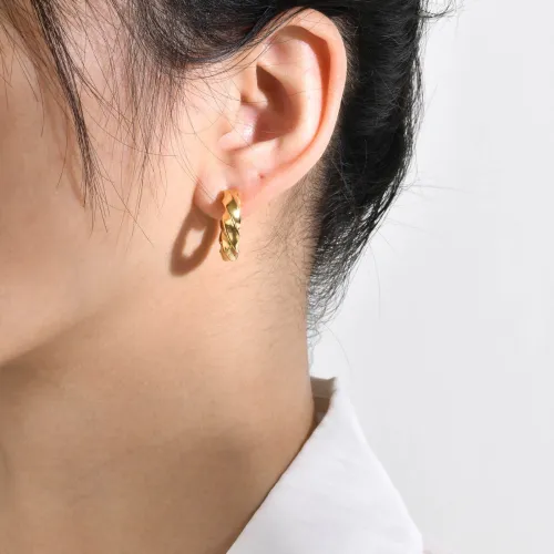Wholesale Stainless Steel Chunky Twisted Hoop Earrings