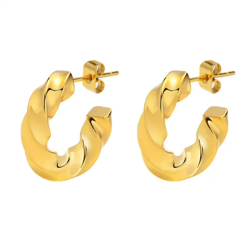 Wholesale Stainless Steel Chunky Twisted Hoop Earrings