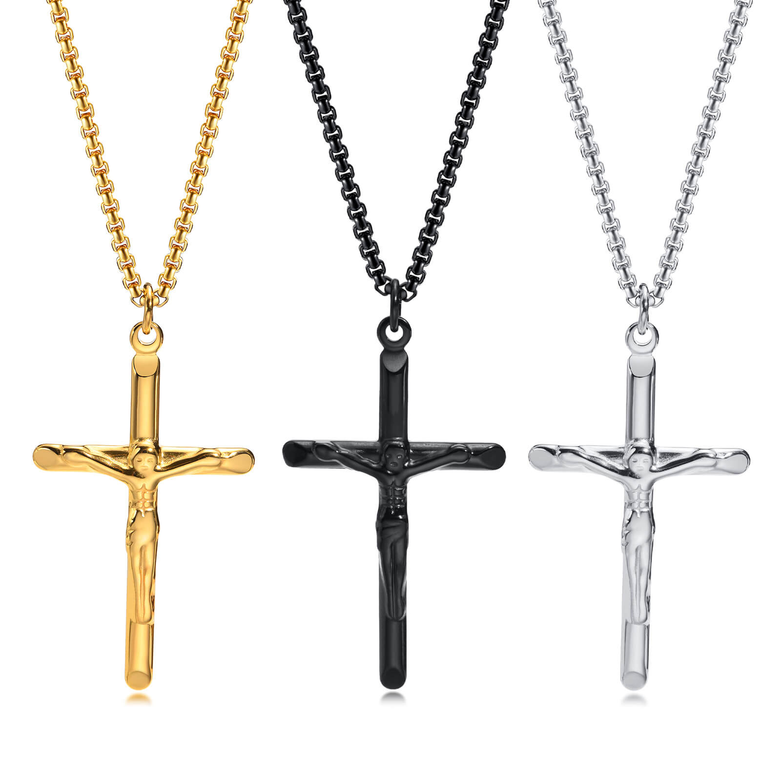 Wholesale Stainless Steel Mens Black Cross Pendant丨JC Love Jewelry