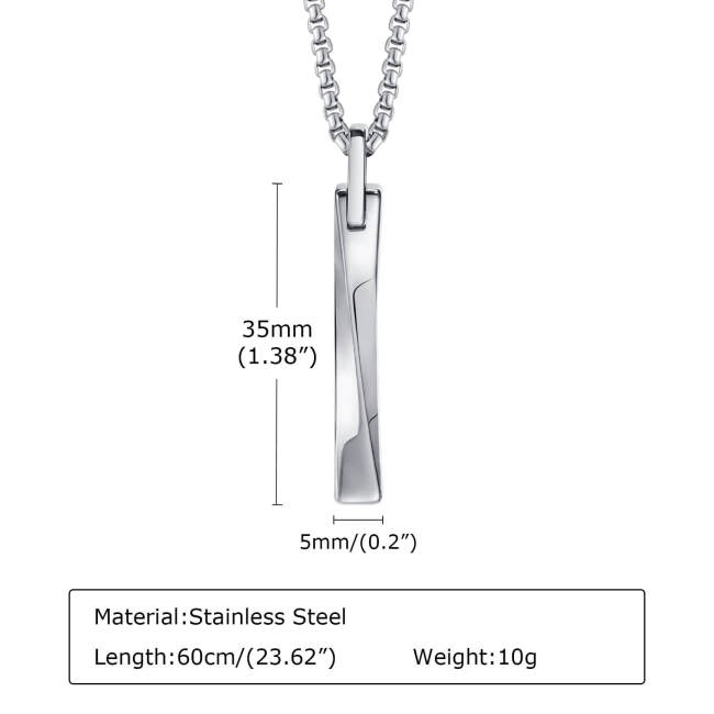 Wholesale Tungsten Twisted Bar Pendant
