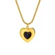 Wholesale Stainless Steel Acrylic Black Heart Pendant