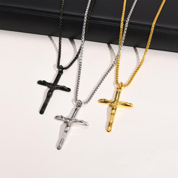 Wholesale Stainless Steel Mens Black Cross Pendant丨JC Love Jewelry